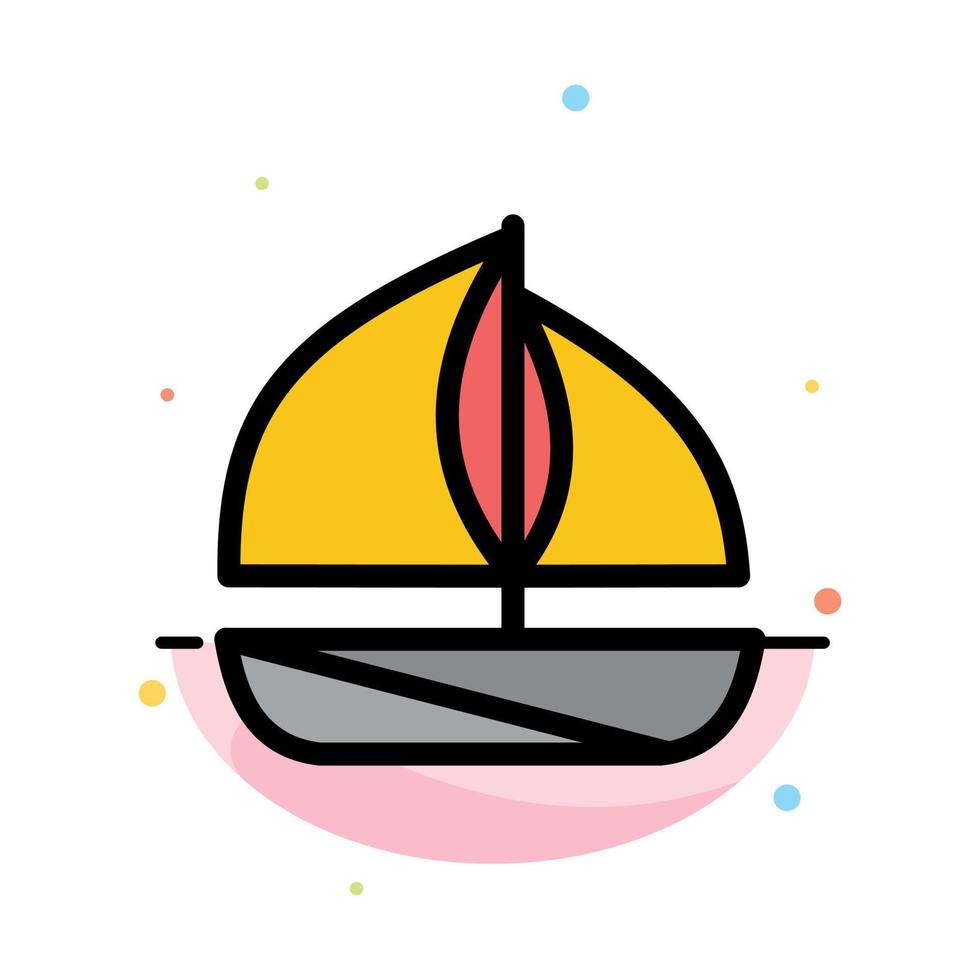 Beach Boat Ship Abstract Flat Color Icon Template vector