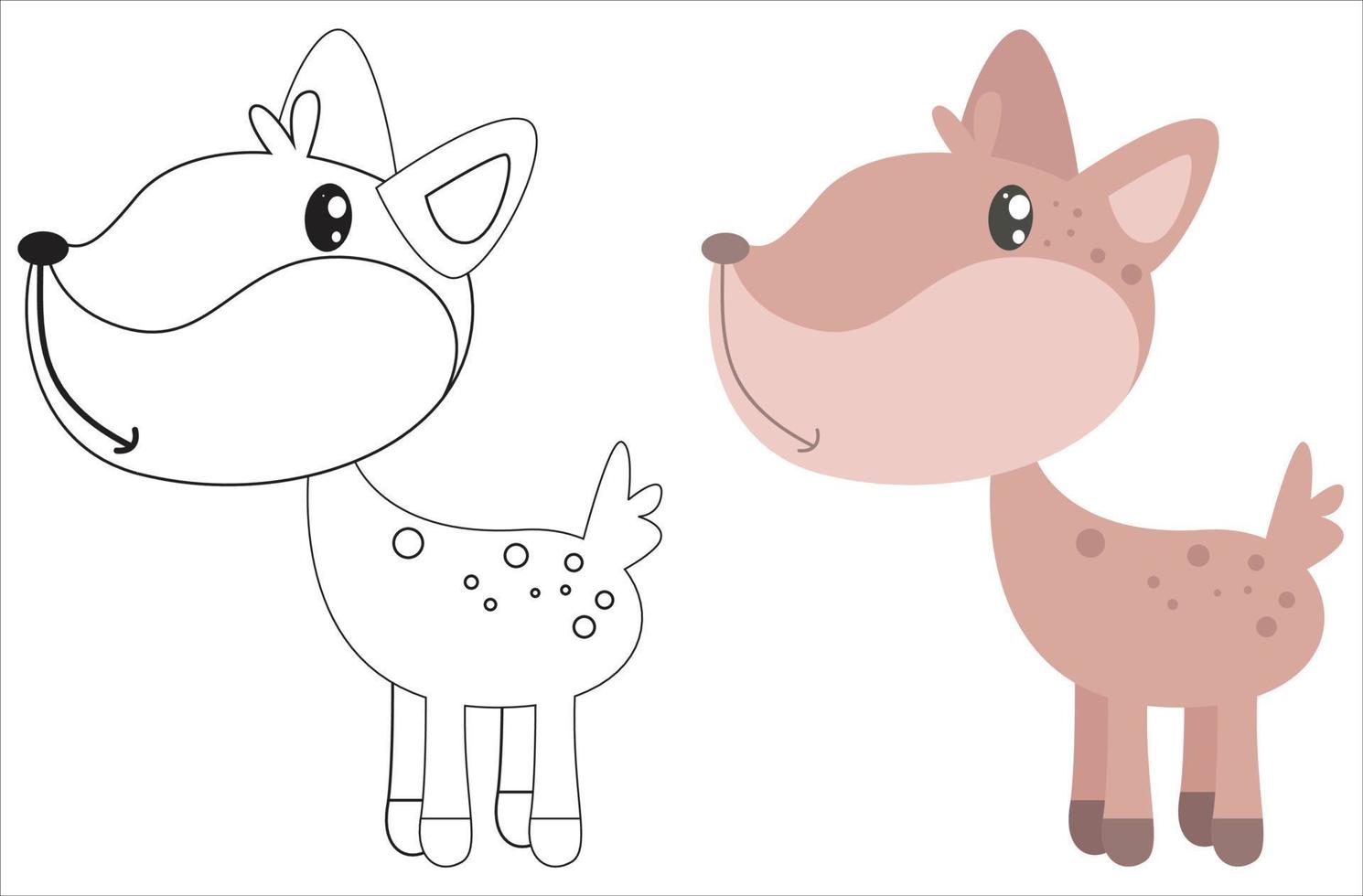 cute deer for coloring vector