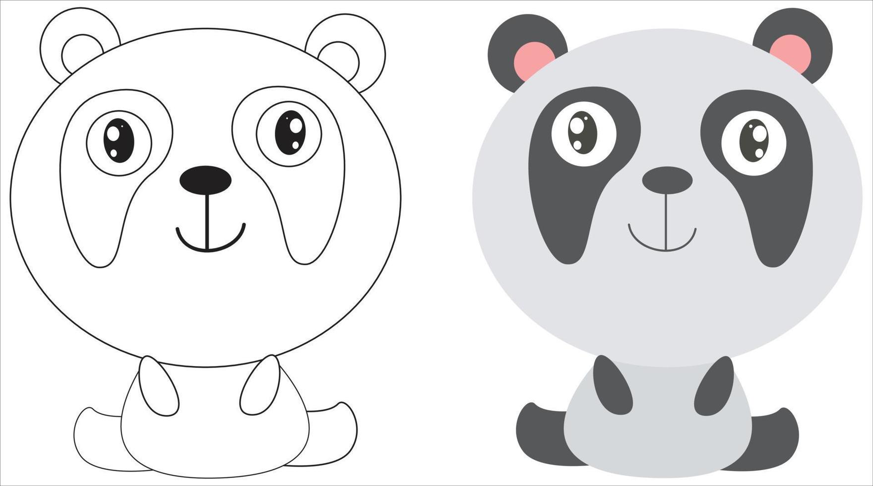 cute panda for coloring vector