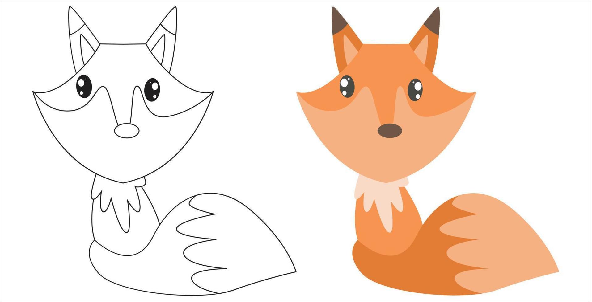 cute fox for coloring vector