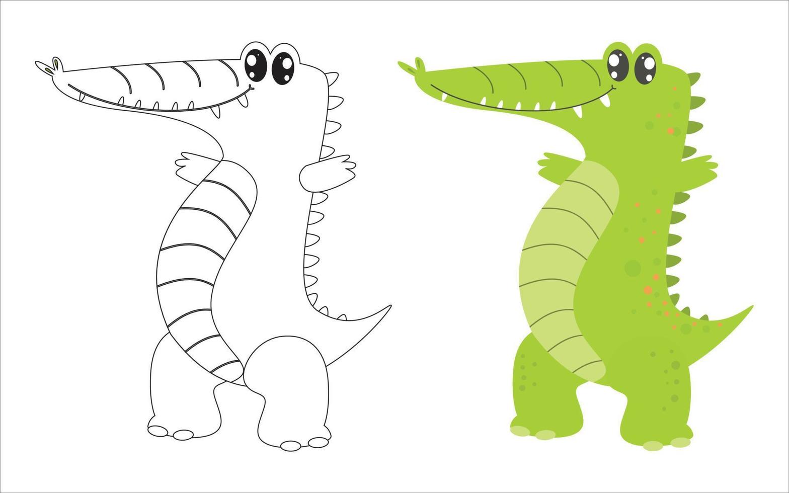 cute crocodile for coloring vector