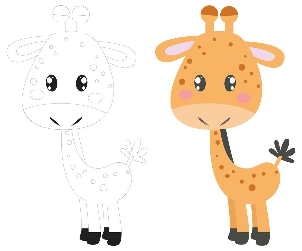 cute giraffe for coloring vector