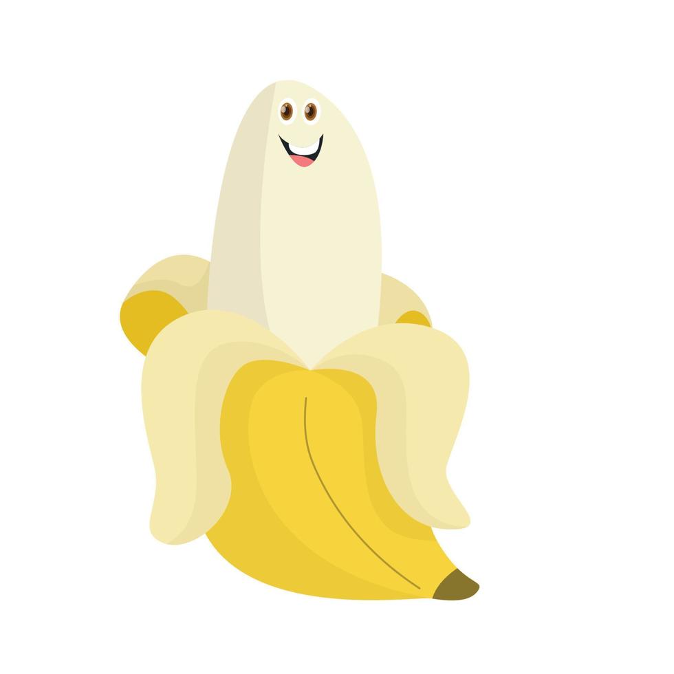 smilling banana cartoon character vector