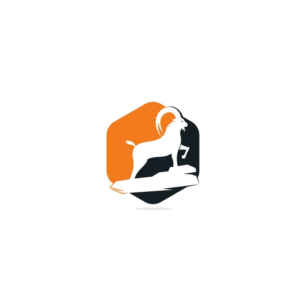 Goat Simple Logo Template Design. Mountain goat vector logo design. Goat head Logo Template vector icon illustration design