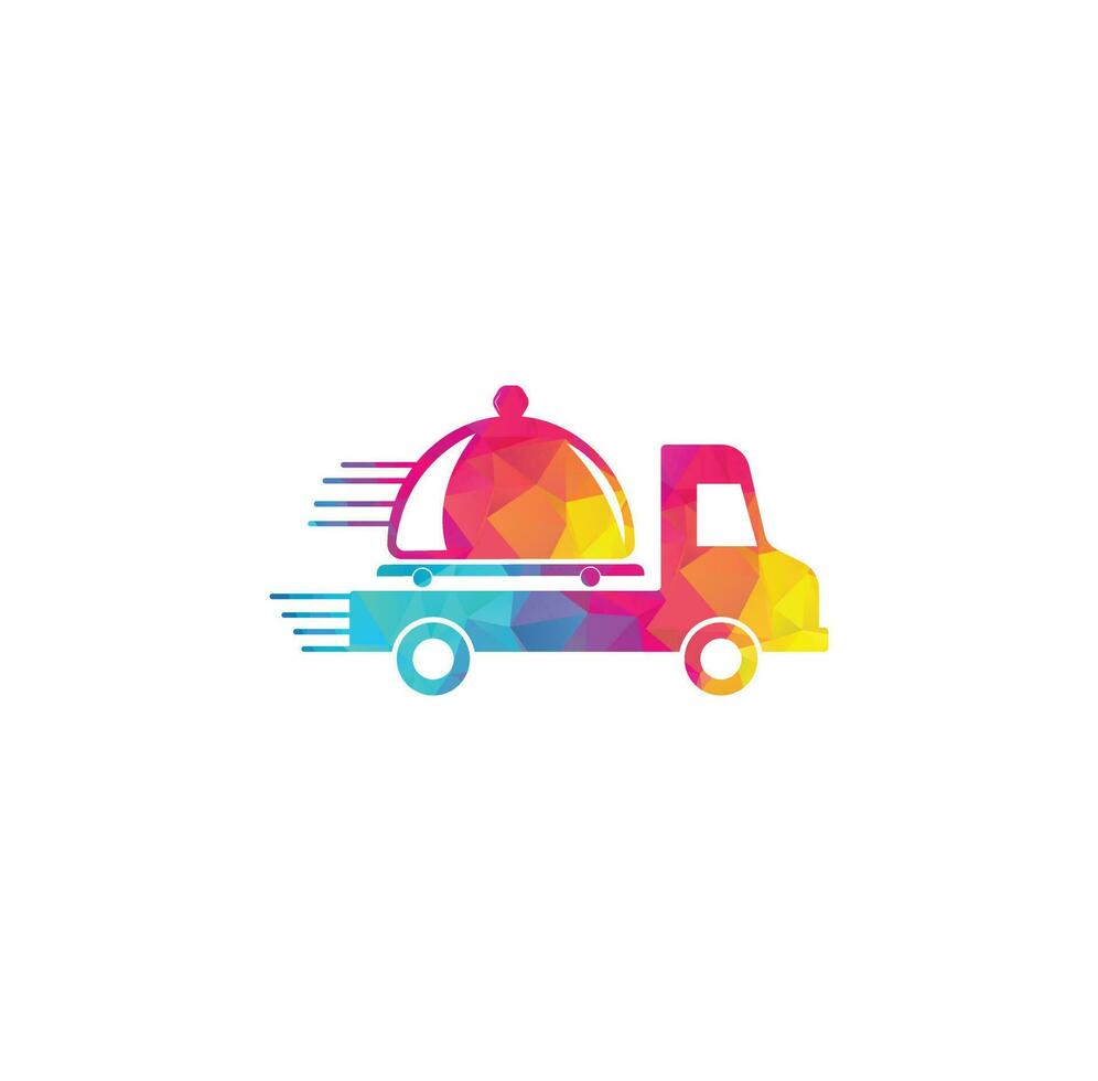 food truck logo design template. food delivery logo design vector