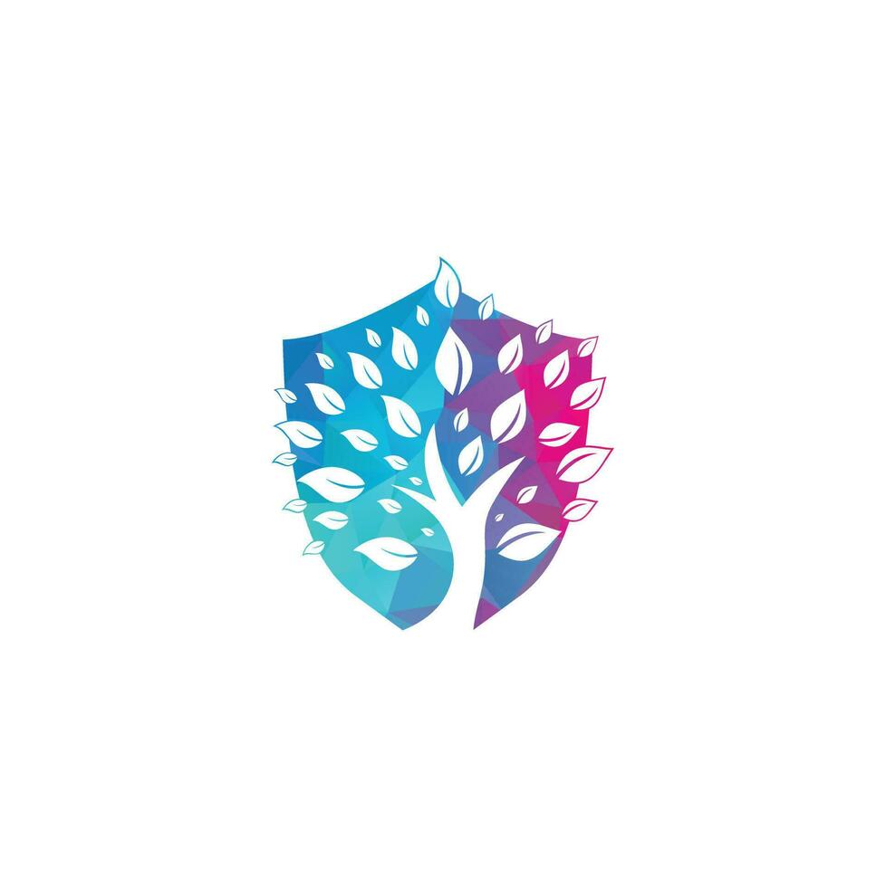 Green tree logo design. Abstract organic element vector design. Ecology Happy life Logotype concept icon.