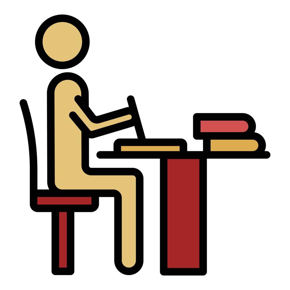 Man at classroom icon color outline vector