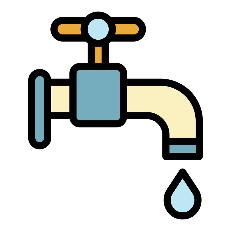 Water tap drop icon color outline vector