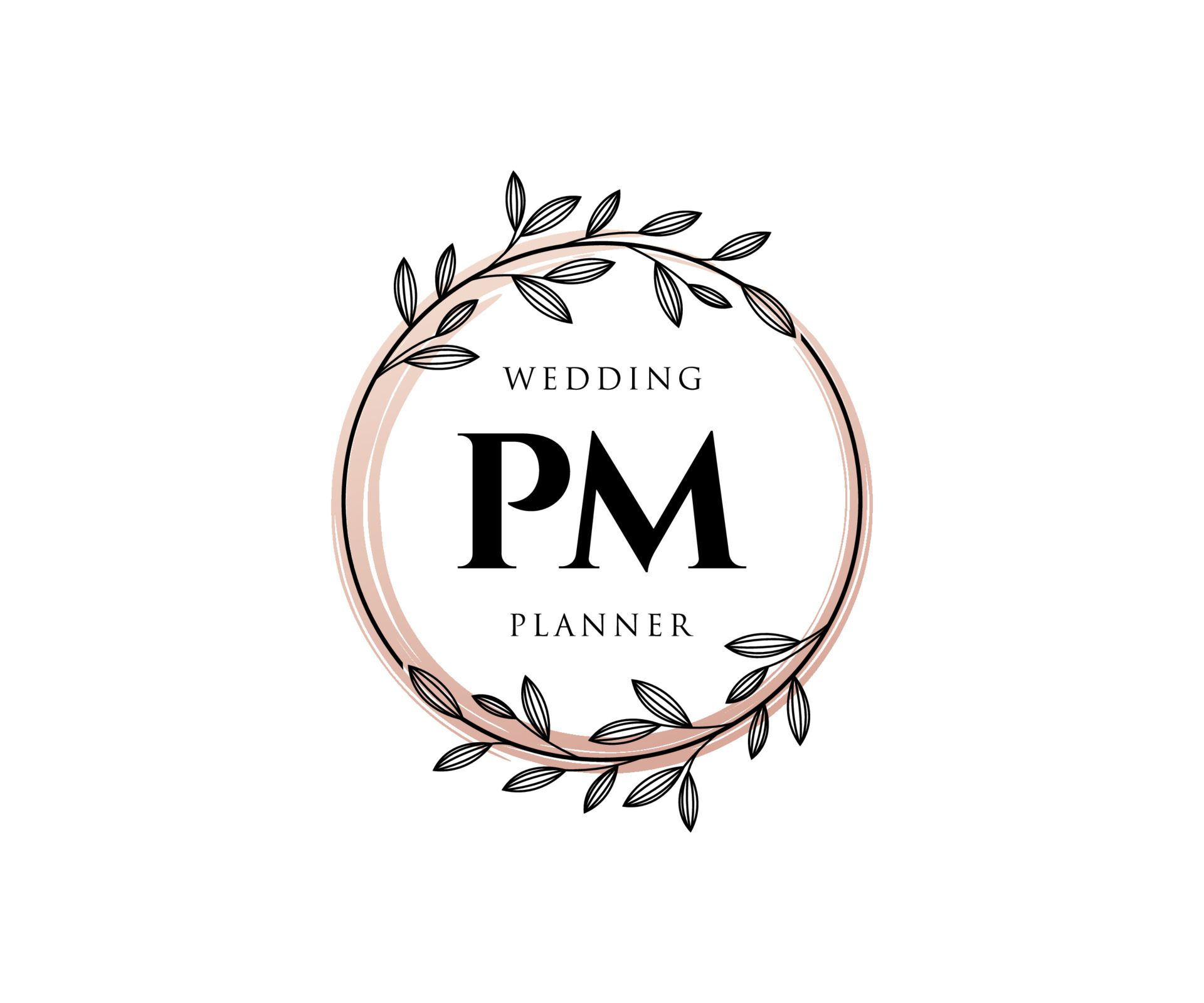 wedding monogram pm logo design