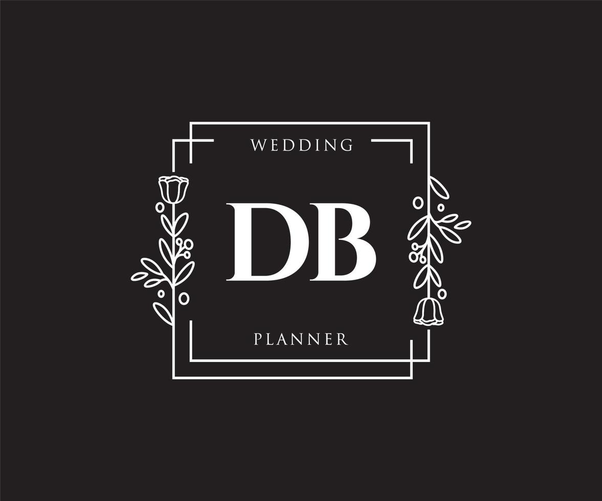 Initial DB feminine logo. Usable for Nature, Salon, Spa, Cosmetic and Beauty Logos. Flat Vector Logo Design Template Element.