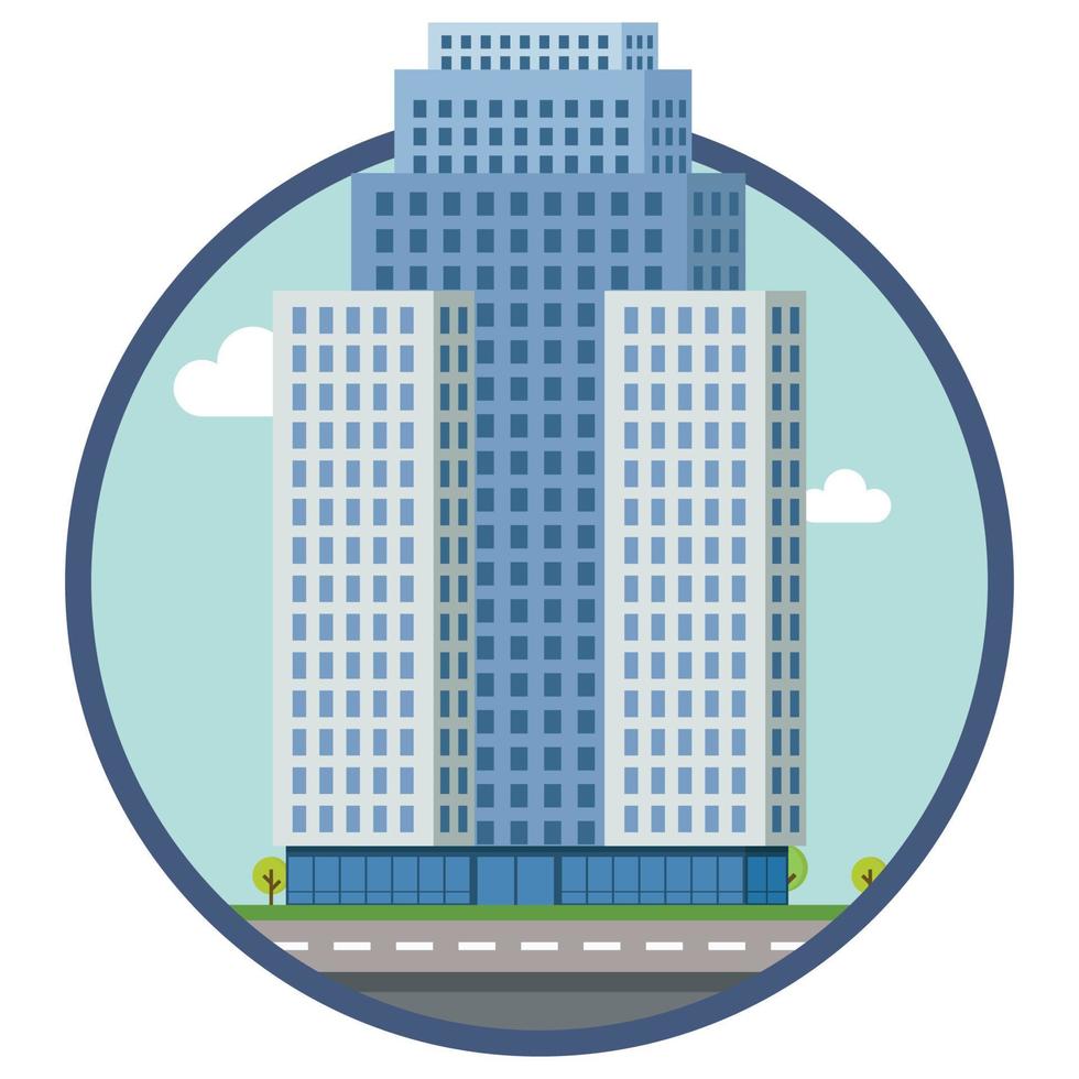 Office city building beautiful illustration vector