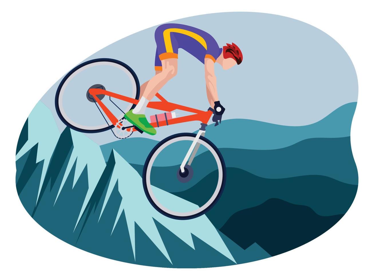 Mountain cycling beautiful illustration vector