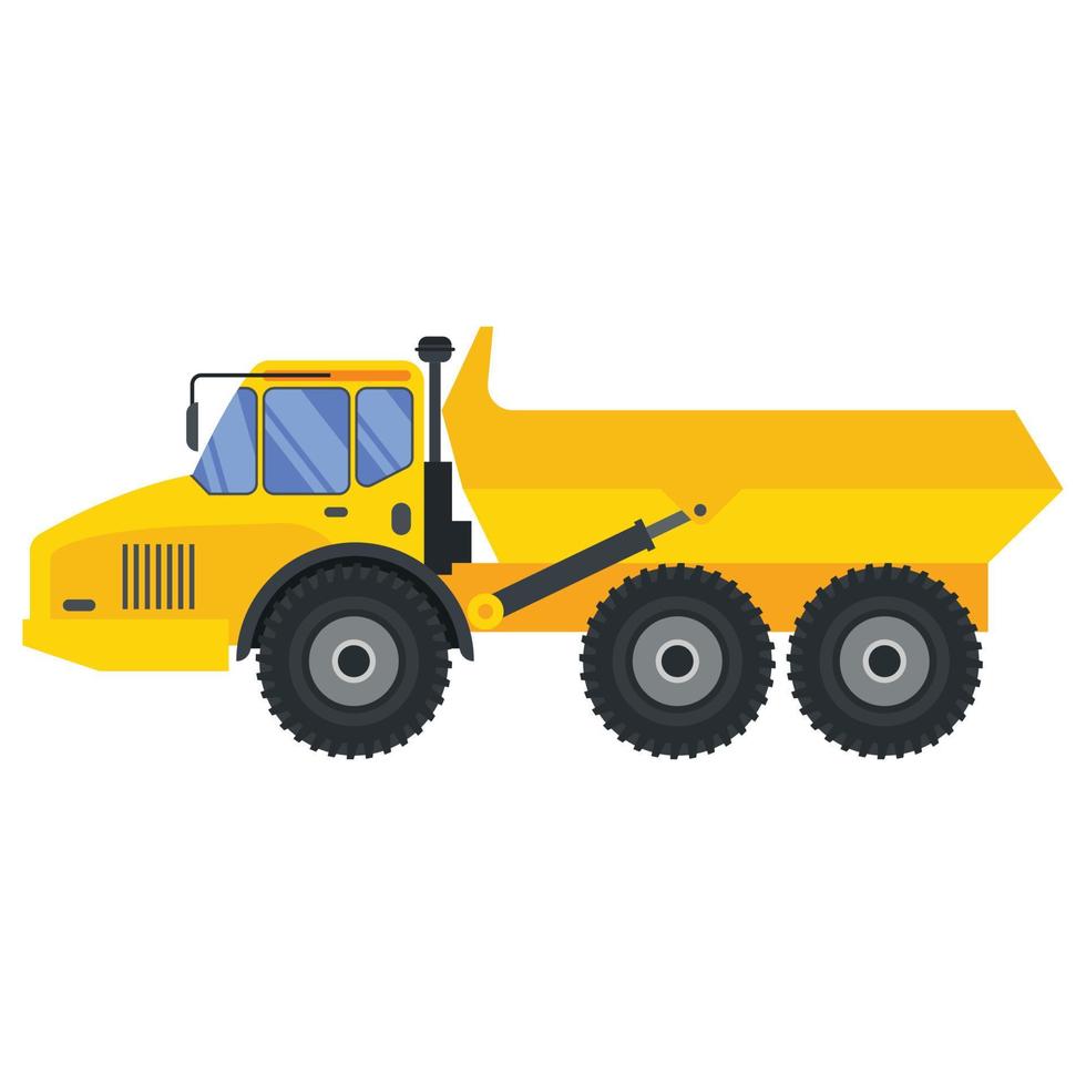 Illustration for construction machinery vehicle dump truck. vector