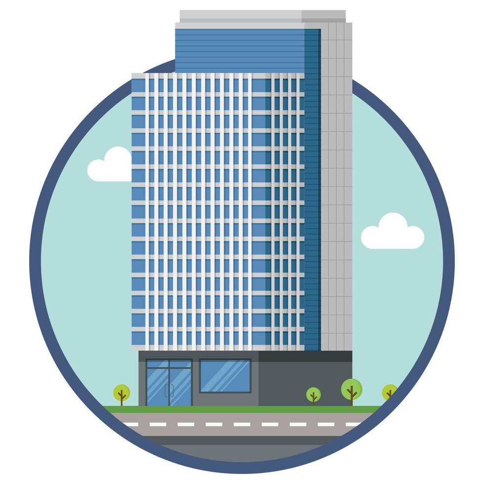 Office city building beautiful illustration. vector