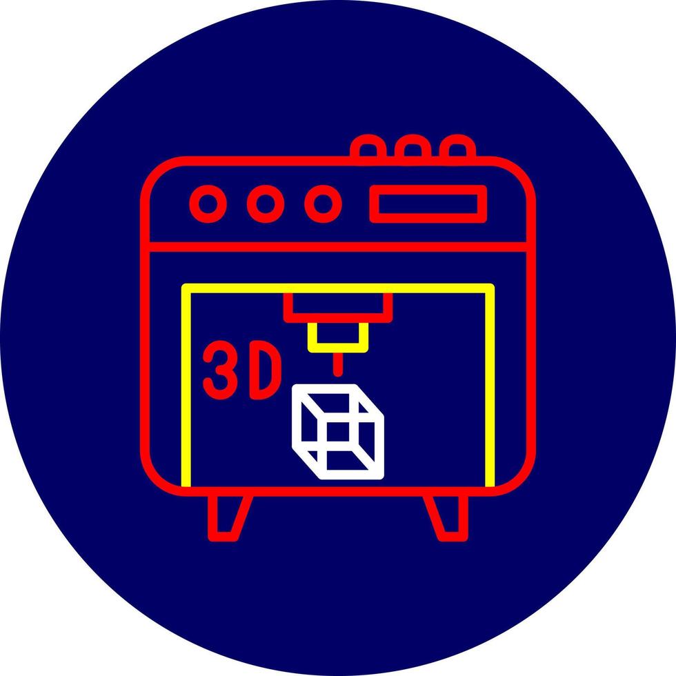 3d Printer Creative Icon Design vector