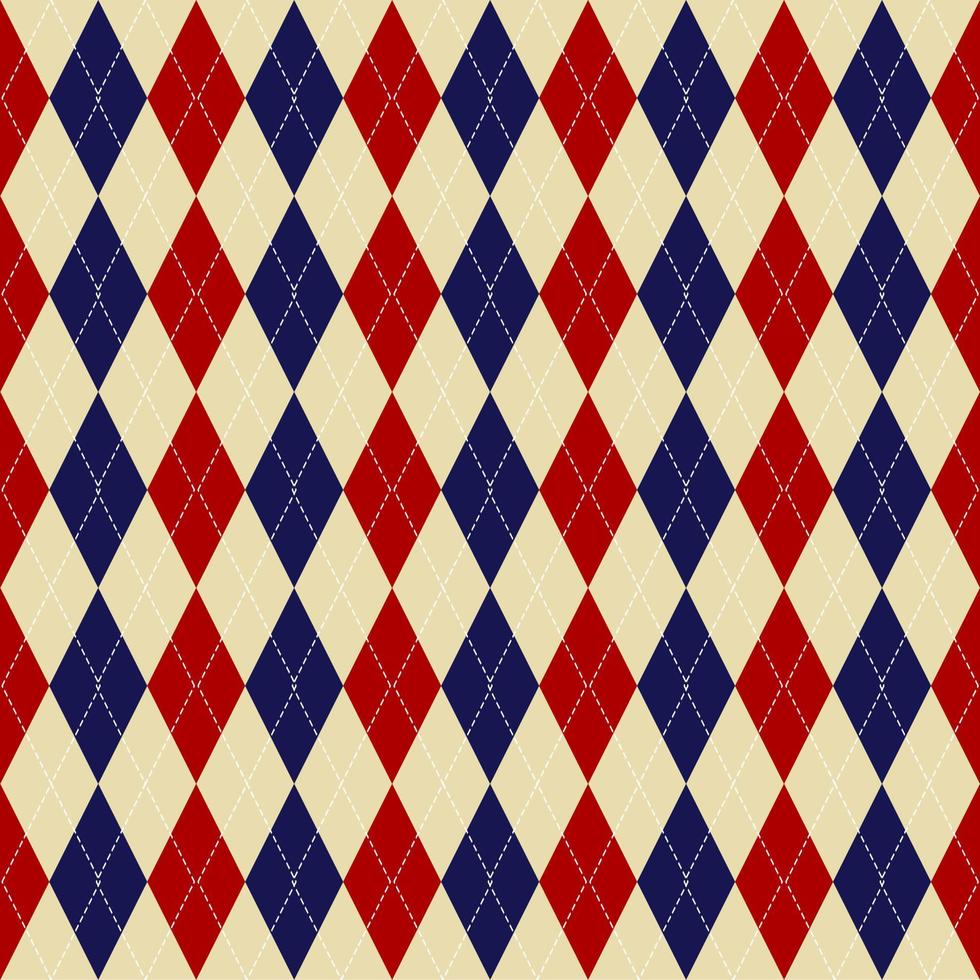 red and blue argyle seamless pattern vector