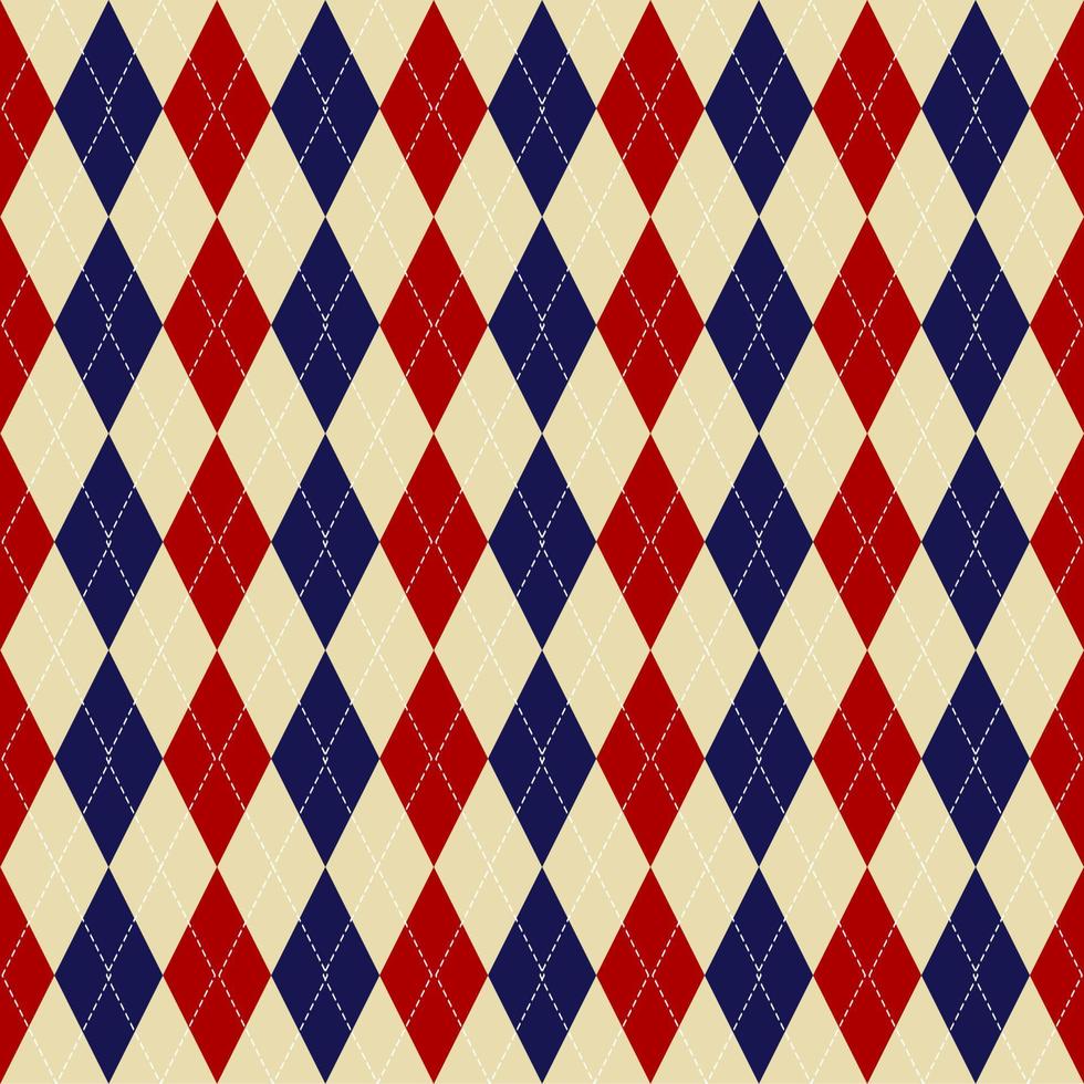 red and blue argyle seamless pattern vector
