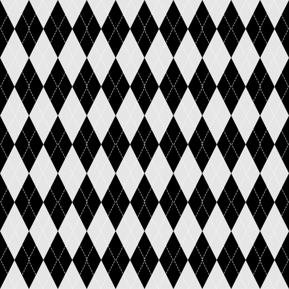 black and white argyle seamless pattern vector