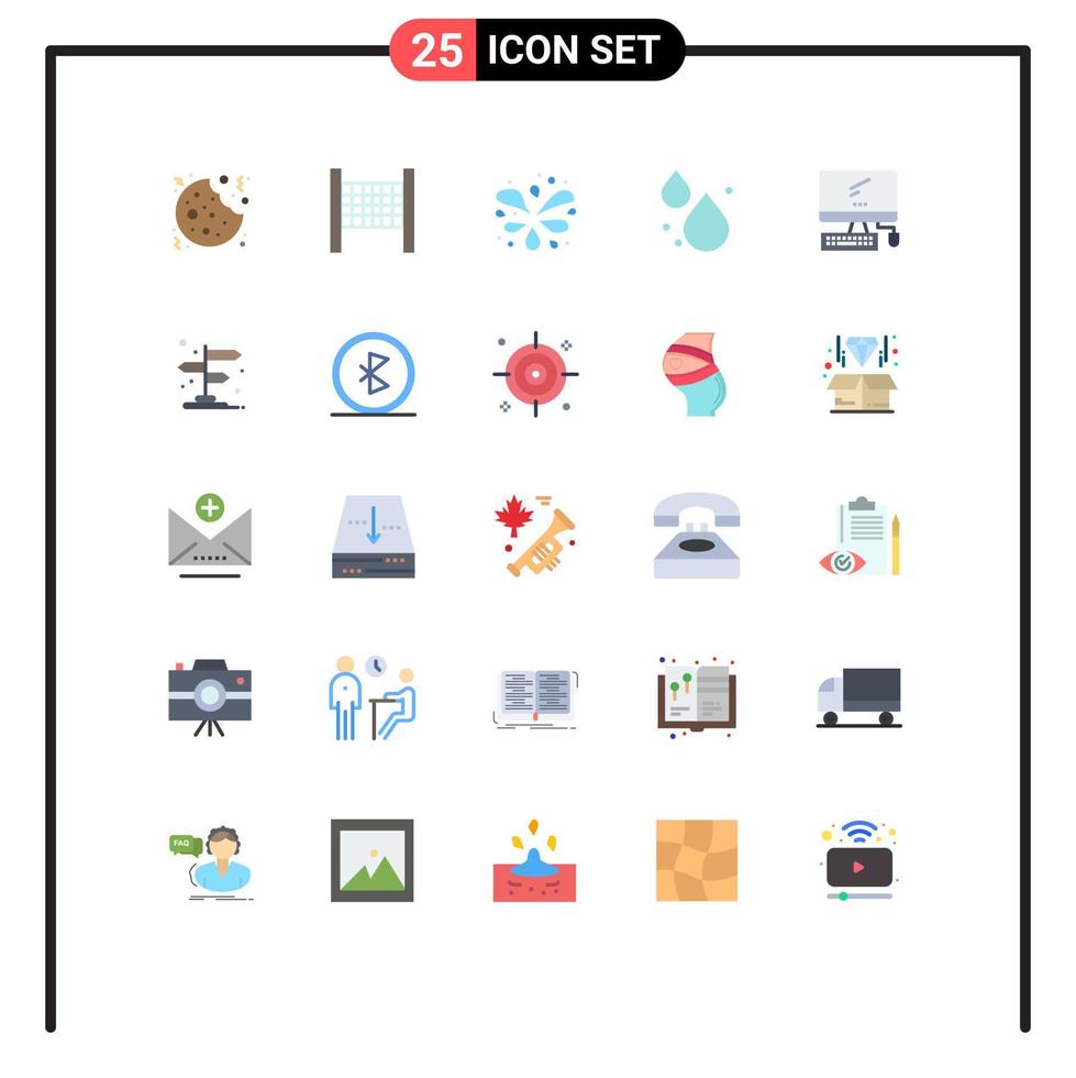 Set of 25 Commercial Flat Colors pack for arrow imac garden device computer Editable Vector Design Elements