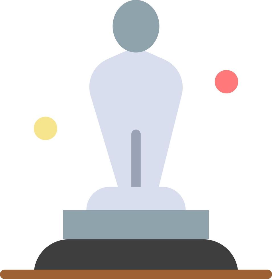 Academy Award Oscar Statue Trophy  Flat Color Icon Vector icon banner Template