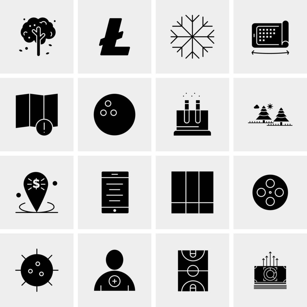 16 iconos de negocios universales vector ilustración de icono creativo para usar en proyectos relacionados con la web y dispositivos móviles