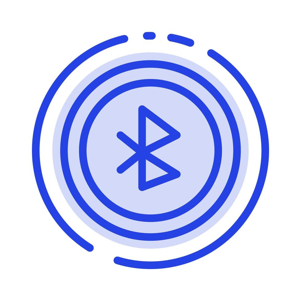 Bluetooth Ui User Interface Blue Dotted Line Line Icon vector