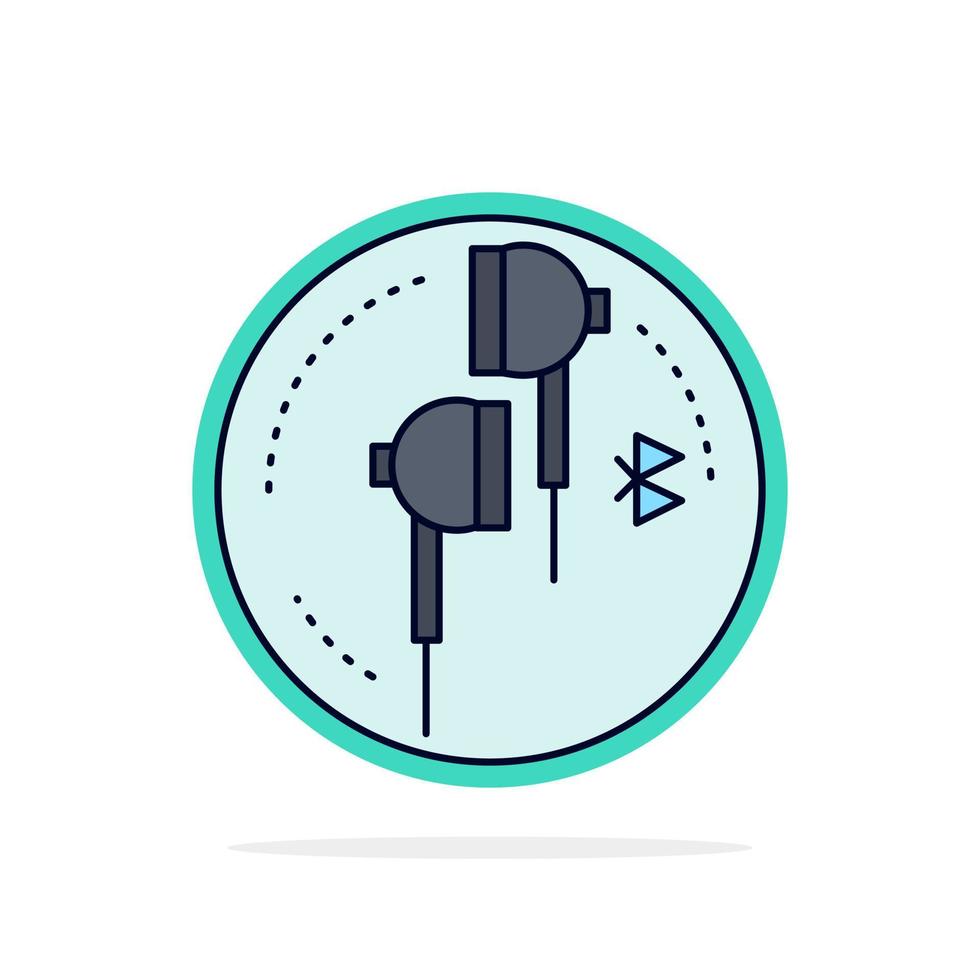 Headphone ear phone bluetooth music Flat Color Icon Vector