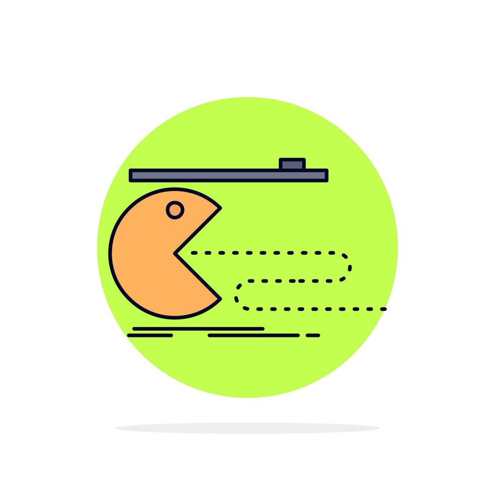 Character computer game gaming pacman Flat Color Icon Vector