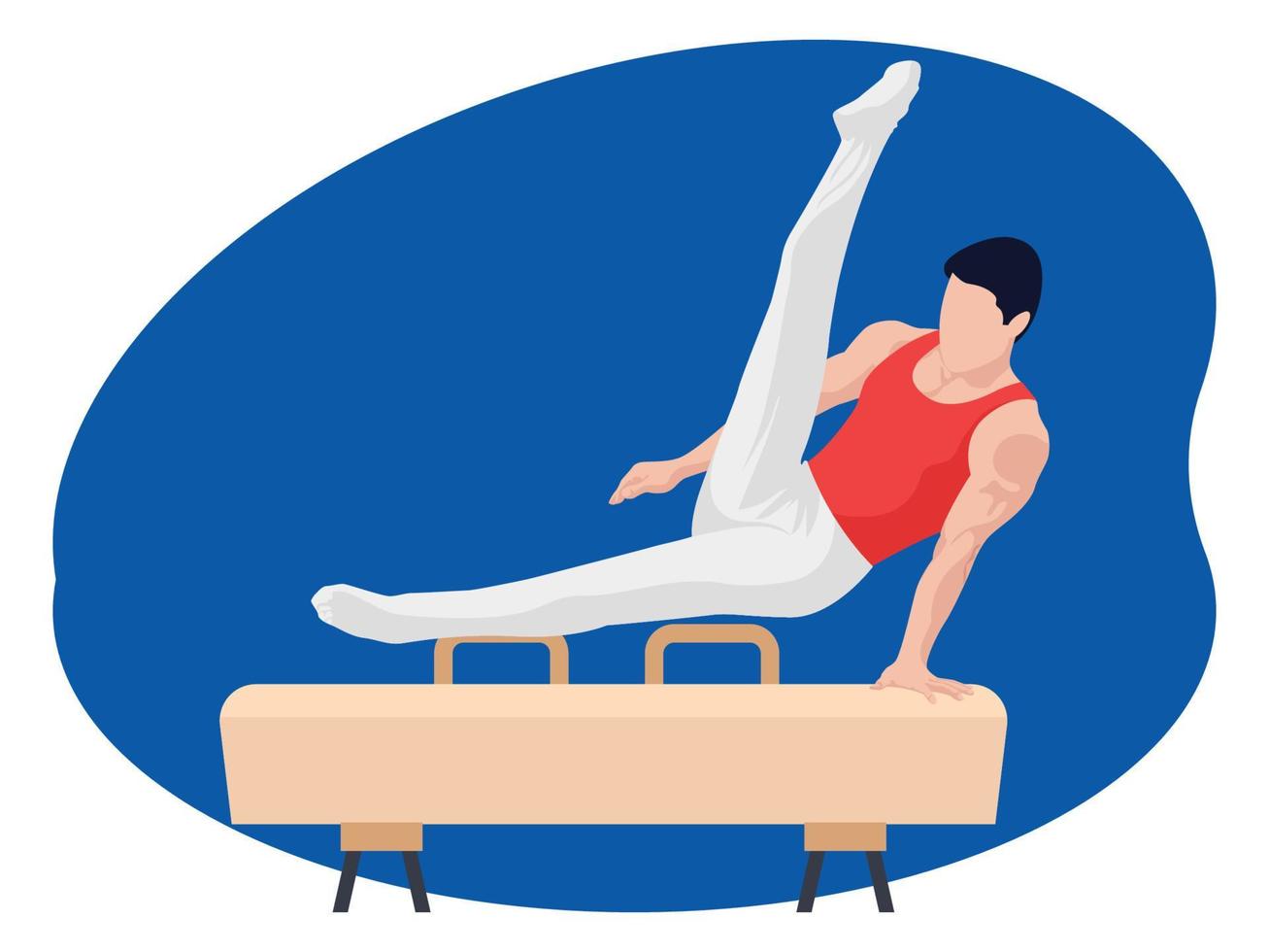 Male gymnast bodybuilder beautiful illustration. vector
