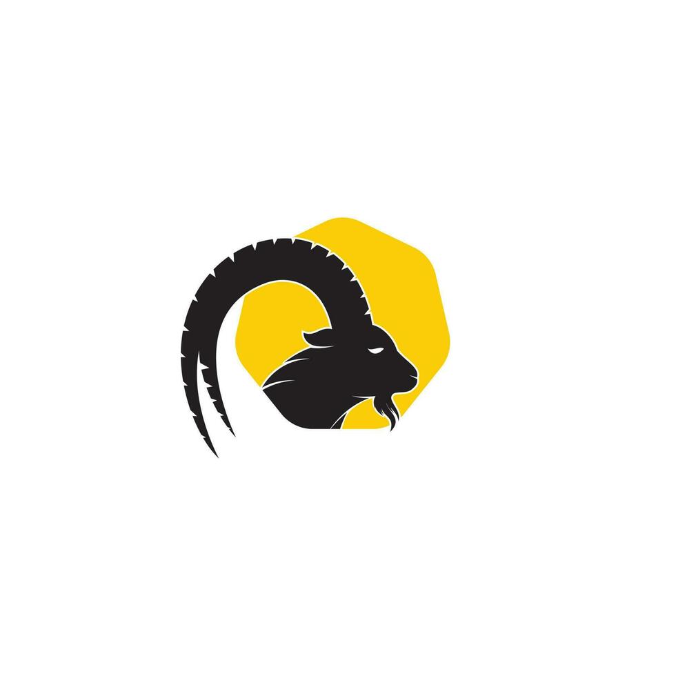 Goat Simple Logo Template Design. Mountain goat vector logo design. Goat head Logo Template vector icon illustration design
