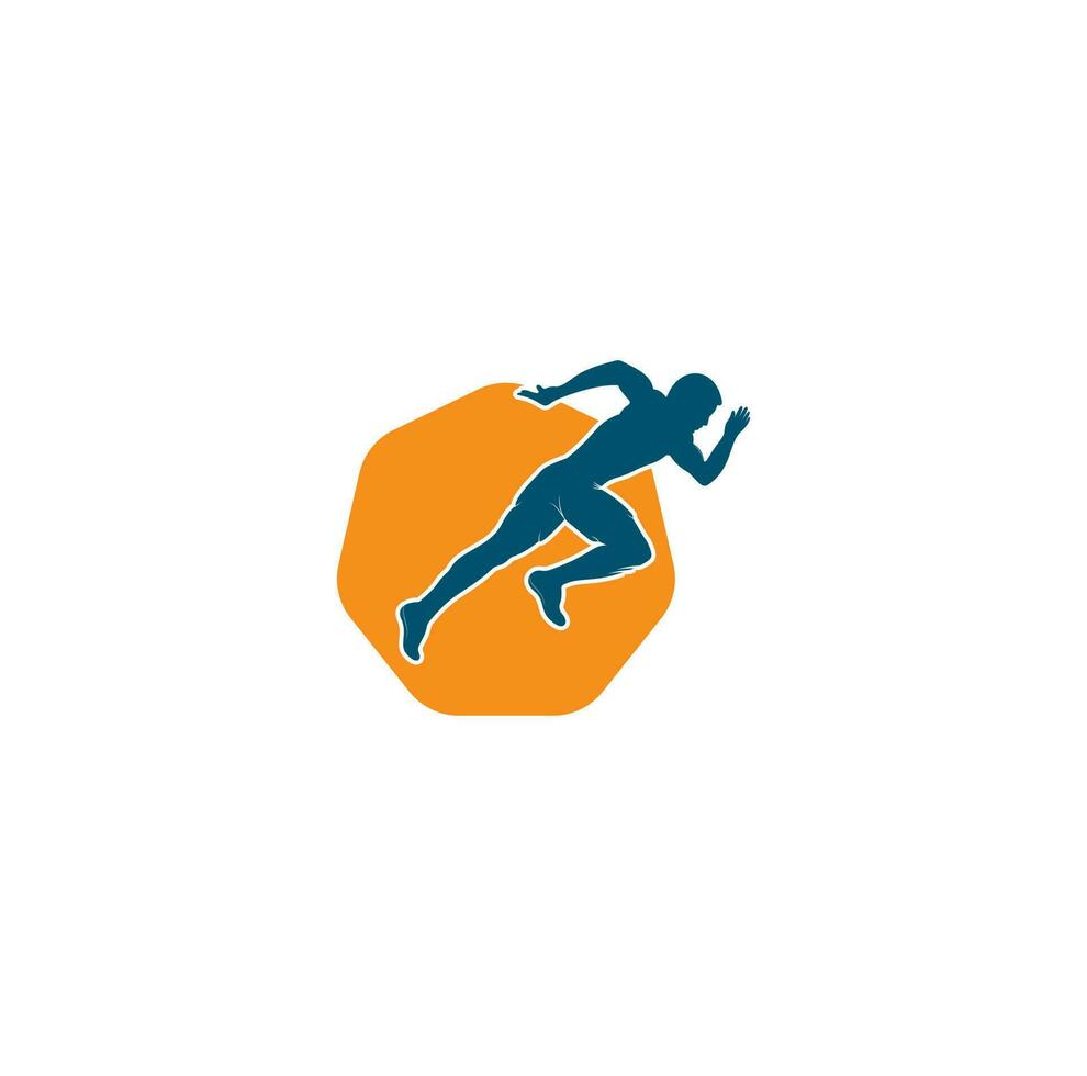 Running and Marathon Logo Vector Design. Running man vector symbol. Sport and competition concept.