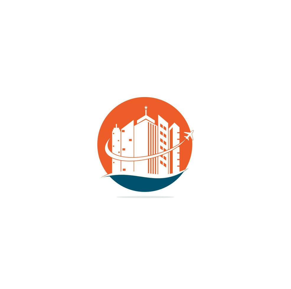 Travel agency logo design. Holiday logo design template. Building Office Travel Icon Logo Design. Building travel logo. travel logo vector