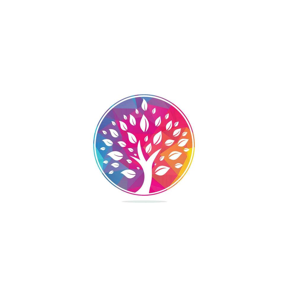 Green tree logo design. Abstract organic element vector design. Ecology Happy life Logotype concept icon.