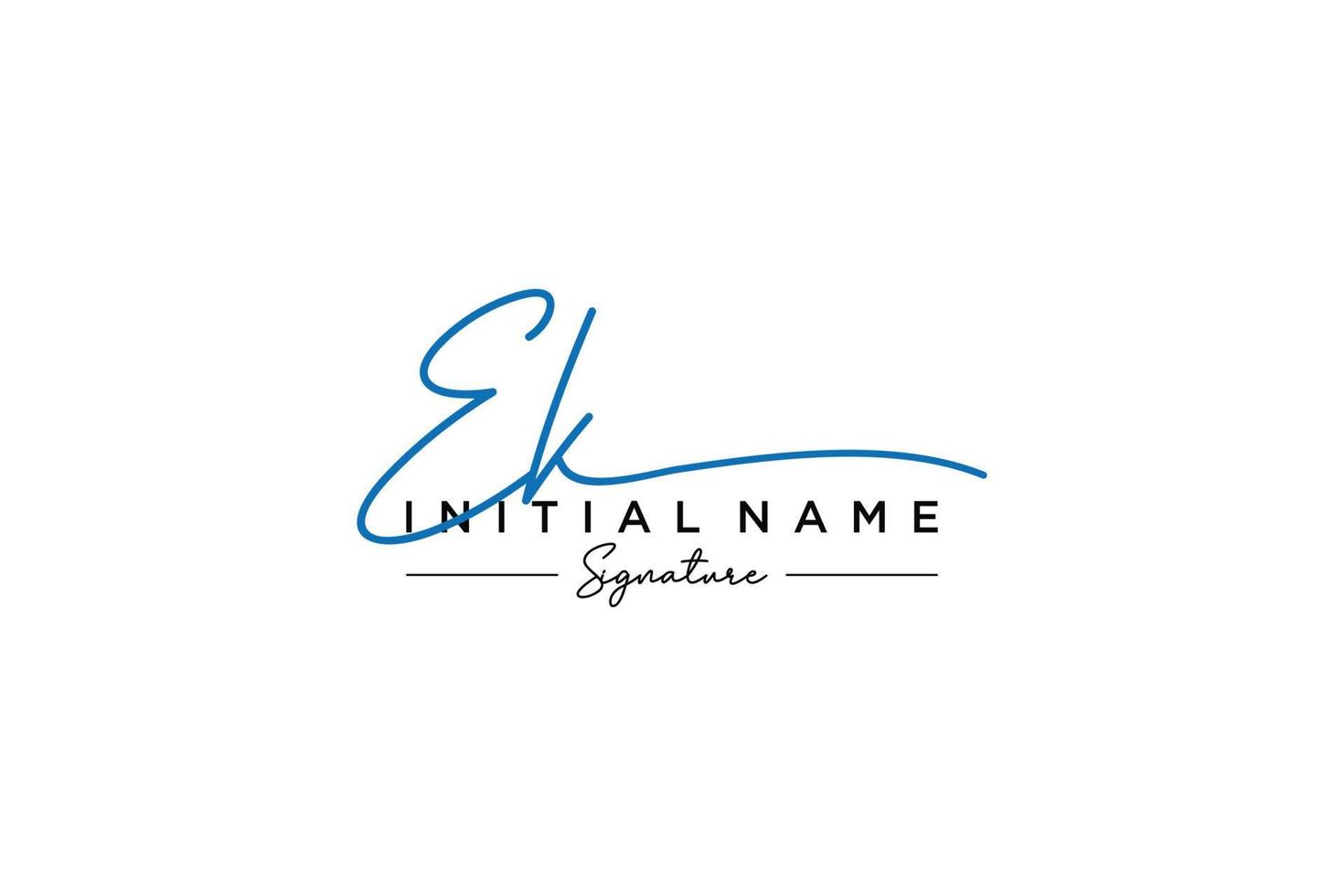 Initial EK signature logo template vector. Hand drawn Calligraphy lettering Vector illustration.