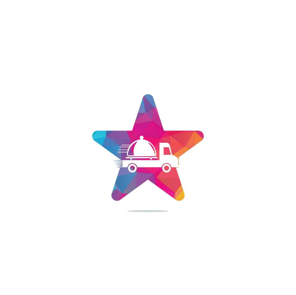plantilla de diseño de logotipo de concepto de forma de estrella de camión de comida. elemento de diseño de signo de icono de restaurante vector