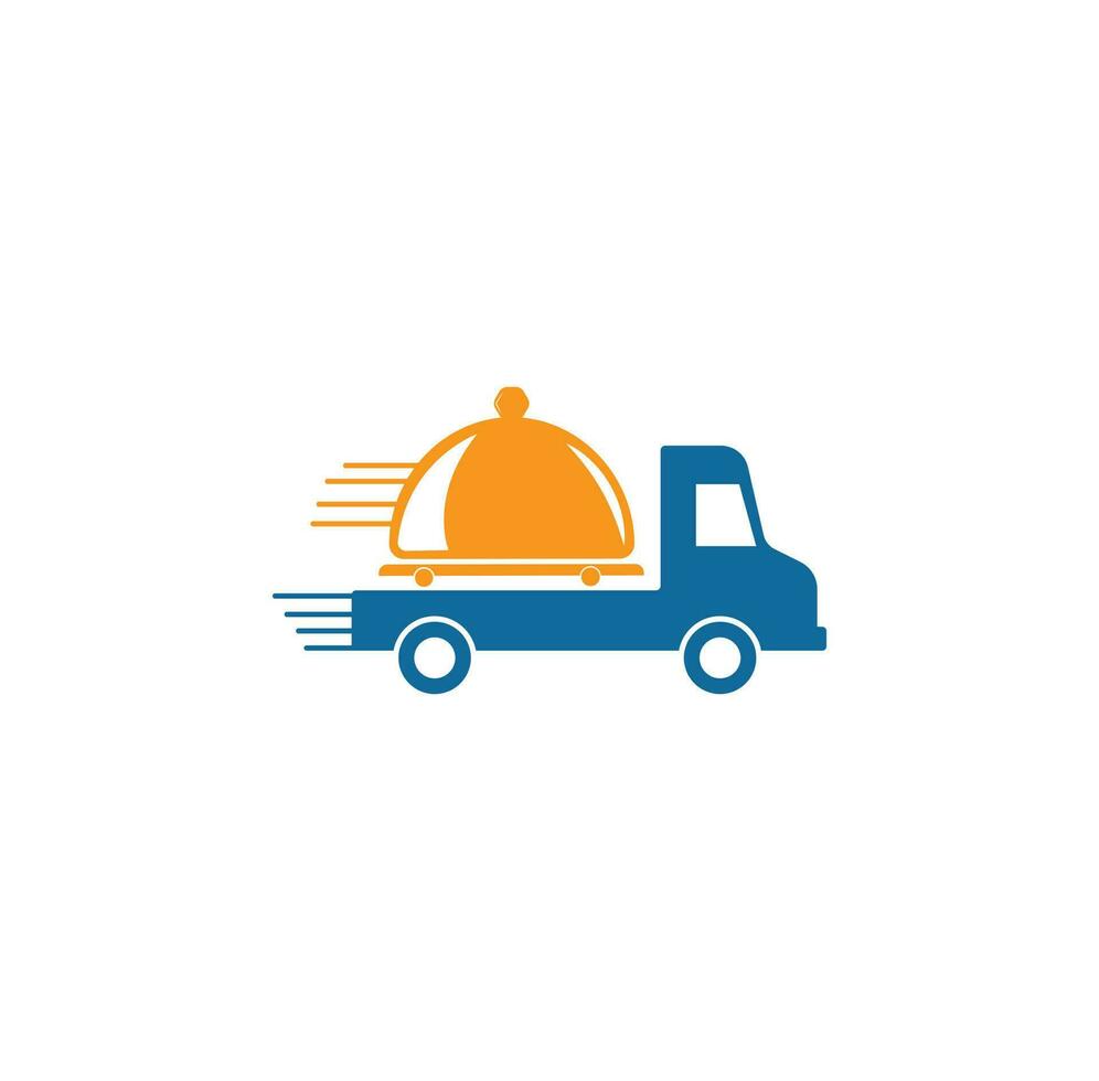 plantilla de diseño de logotipo de camión de comida. diseño de logotipo de entrega de comida vector