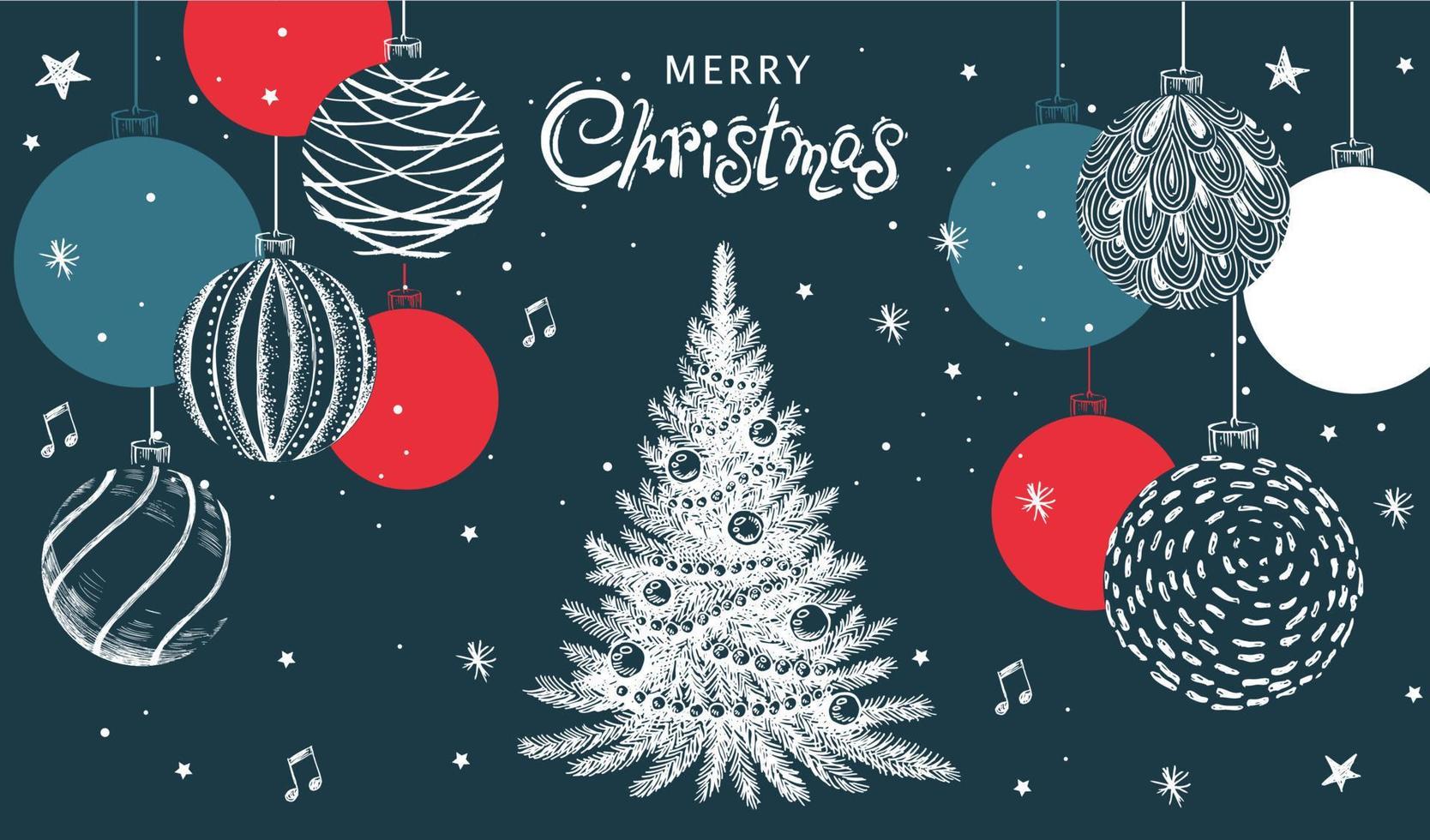 Christmas set. Hand drawn illustration. vector