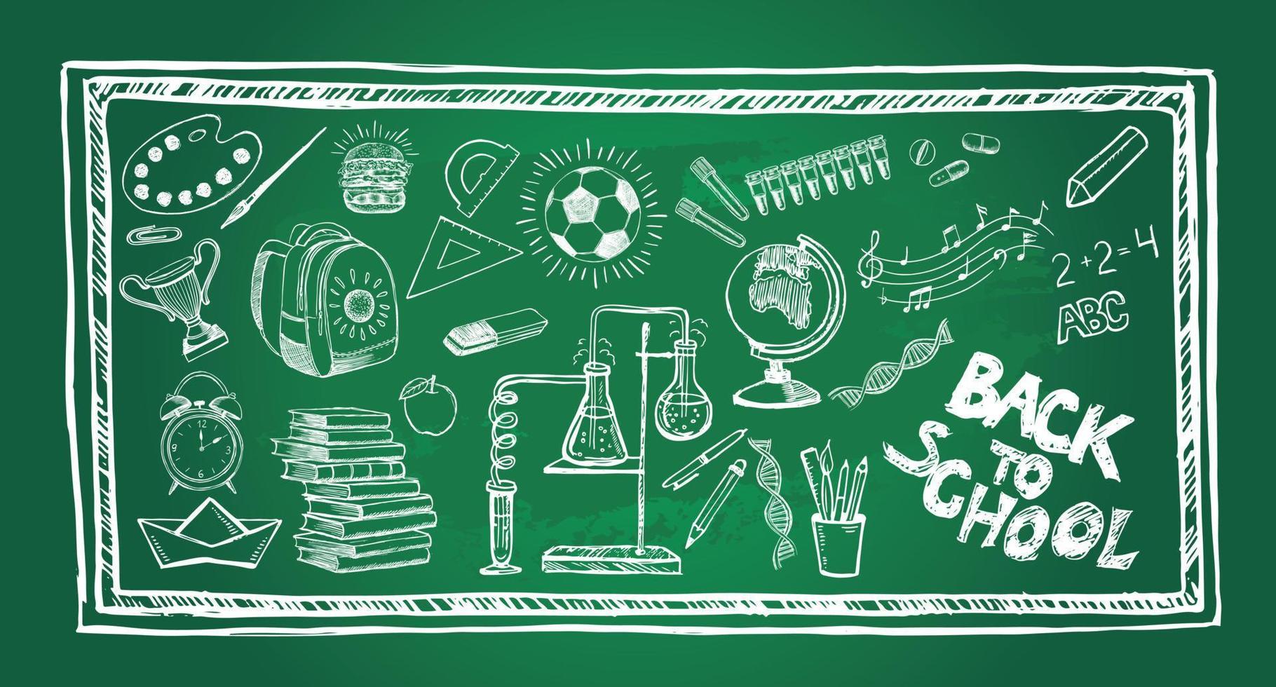 Back To School hand drawn set vector