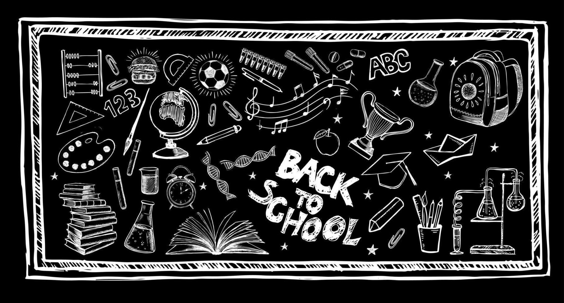 Back To School hand drawn set vector