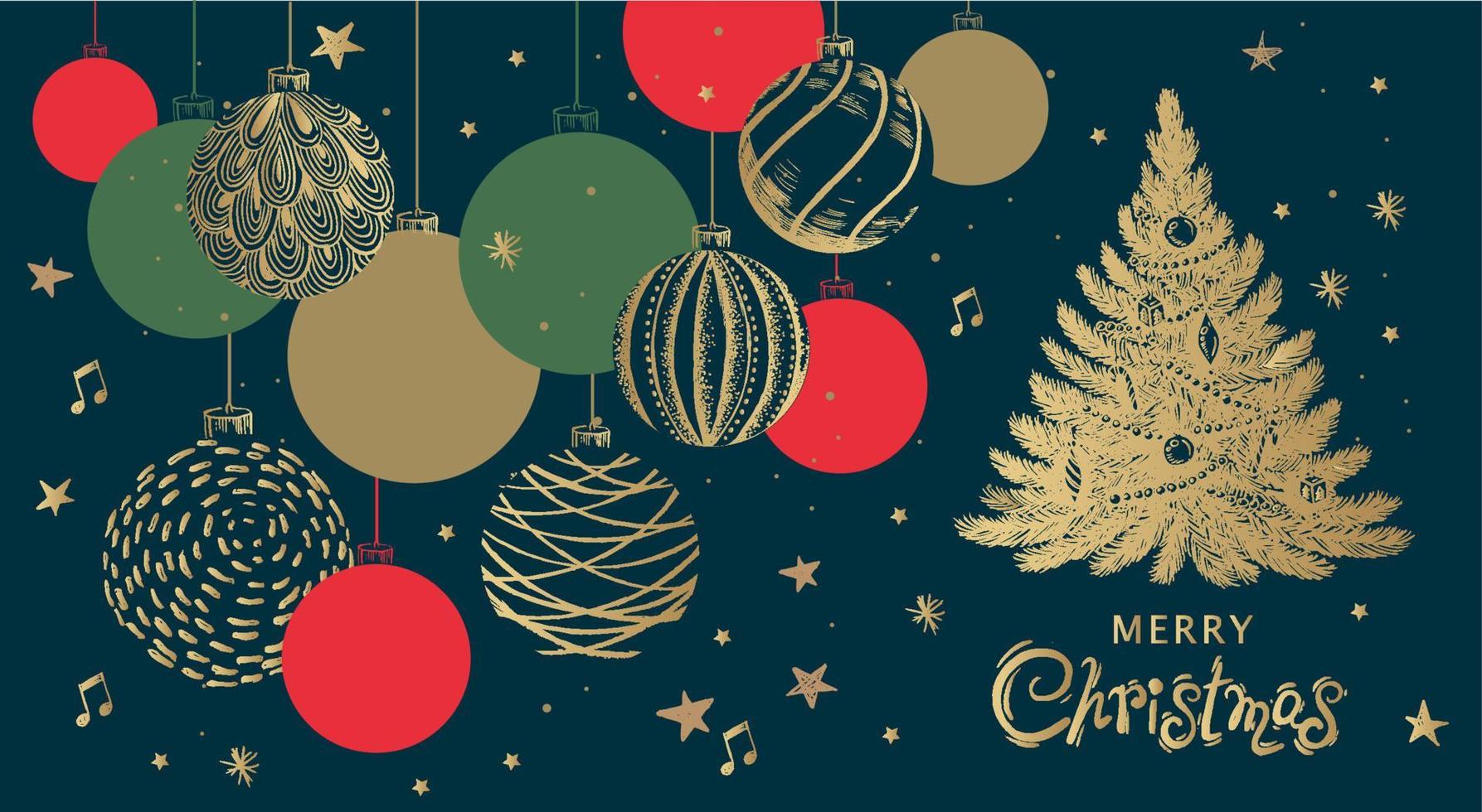 Christmas set. Hand drawn illustration. vector