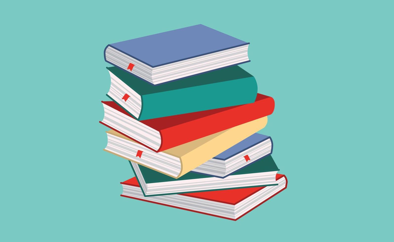 Stack of books vector illustration.