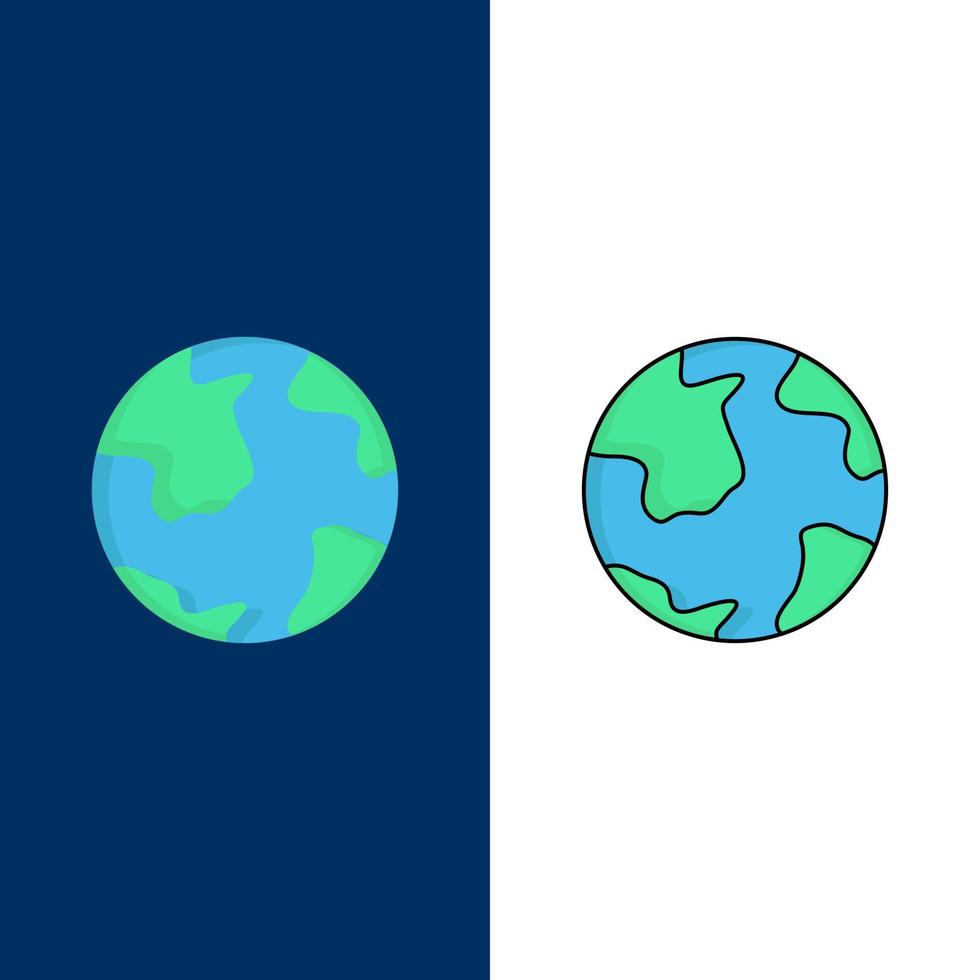 tierra globo mundo geografía descubrimiento plano color icono vector