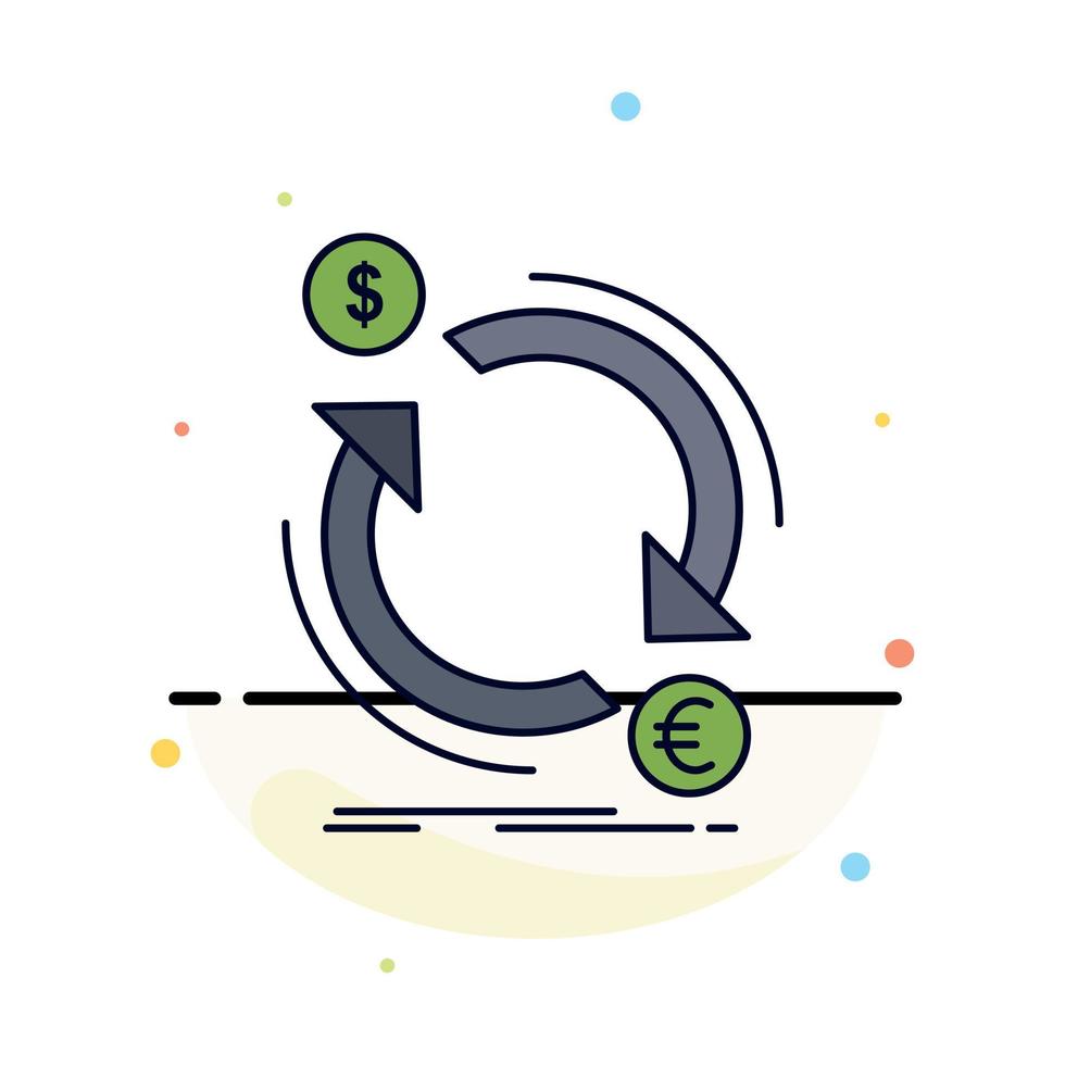 exchange currency finance money convert Flat Color Icon Vector