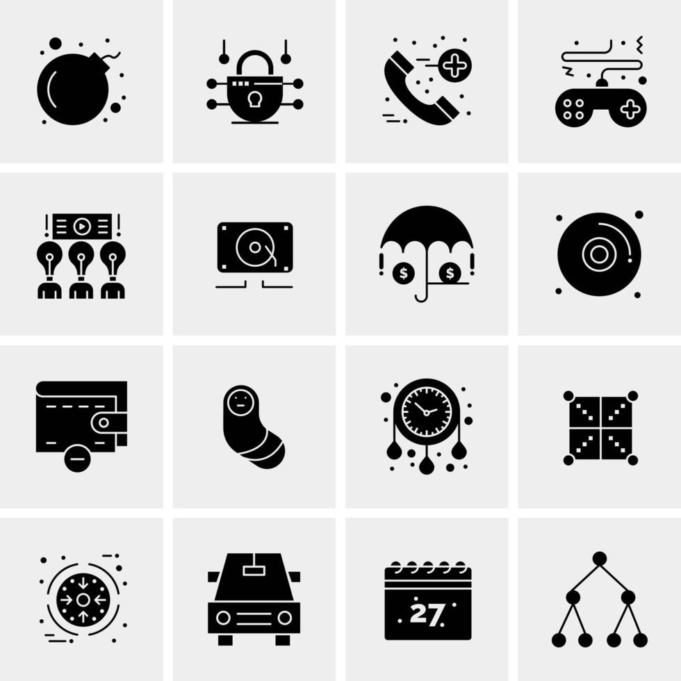 16 iconos universales de negocios vector ilustración de icono creativo para usar en proyectos relacionados con la web y dispositivos móviles