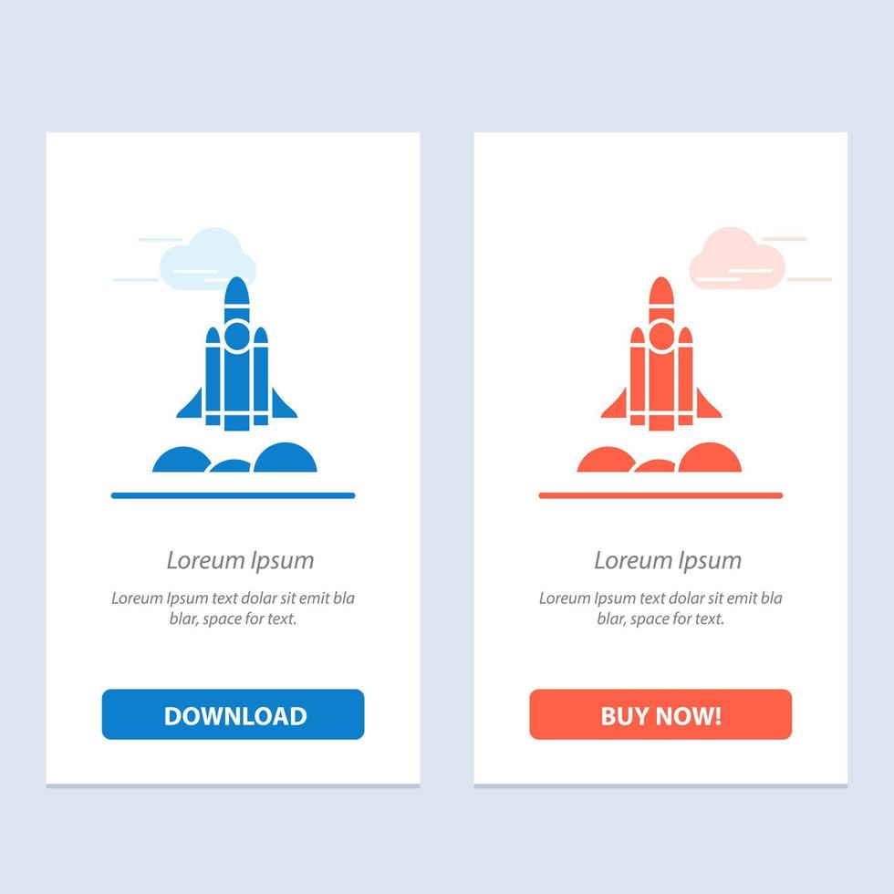 Unicorn Startup Business Rocket Startup  Blue and Red Download and Buy Now web Widget Card Template vector