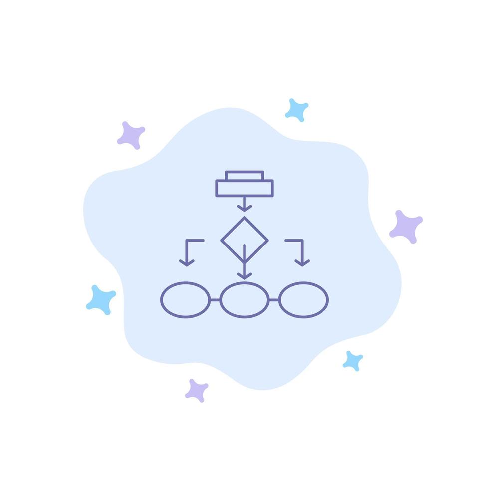 Flowchart Algorithm Business Data Architecture Scheme Structure Workflow Blue Icon on Abstract Cloud Background vector