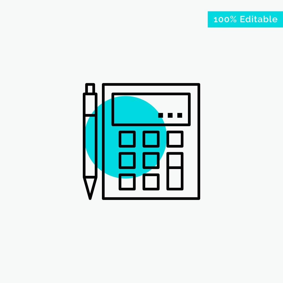 Accounting Account Calculate Calculation Calculator Financial Math turquoise highlight circle point Vector icon