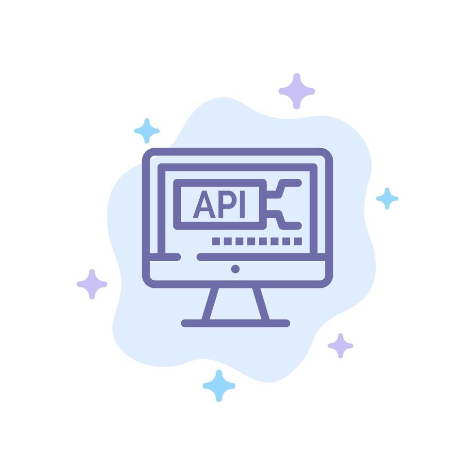 Computer Code Coding Education Blue Icon on Abstract Cloud Background vector