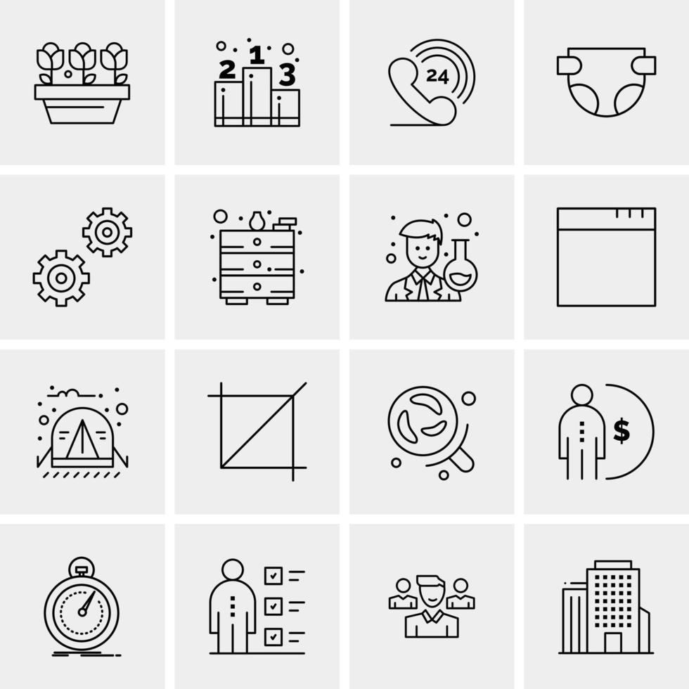 16 iconos universales de negocios vector ilustración de icono creativo para usar en proyectos relacionados con la web y dispositivos móviles