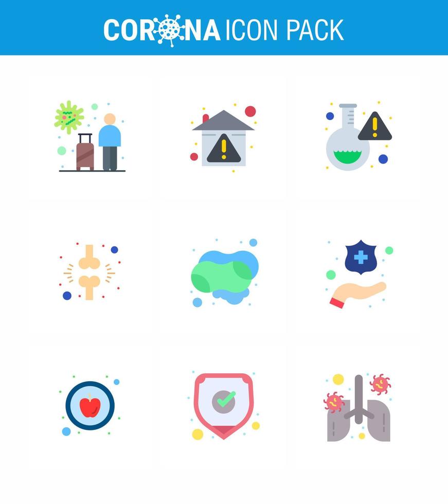 Simple Set of Covid19 Protection Blue 25 icon pack icon included injured brake protection bone research viral coronavirus 2019nov disease Vector Design Elements